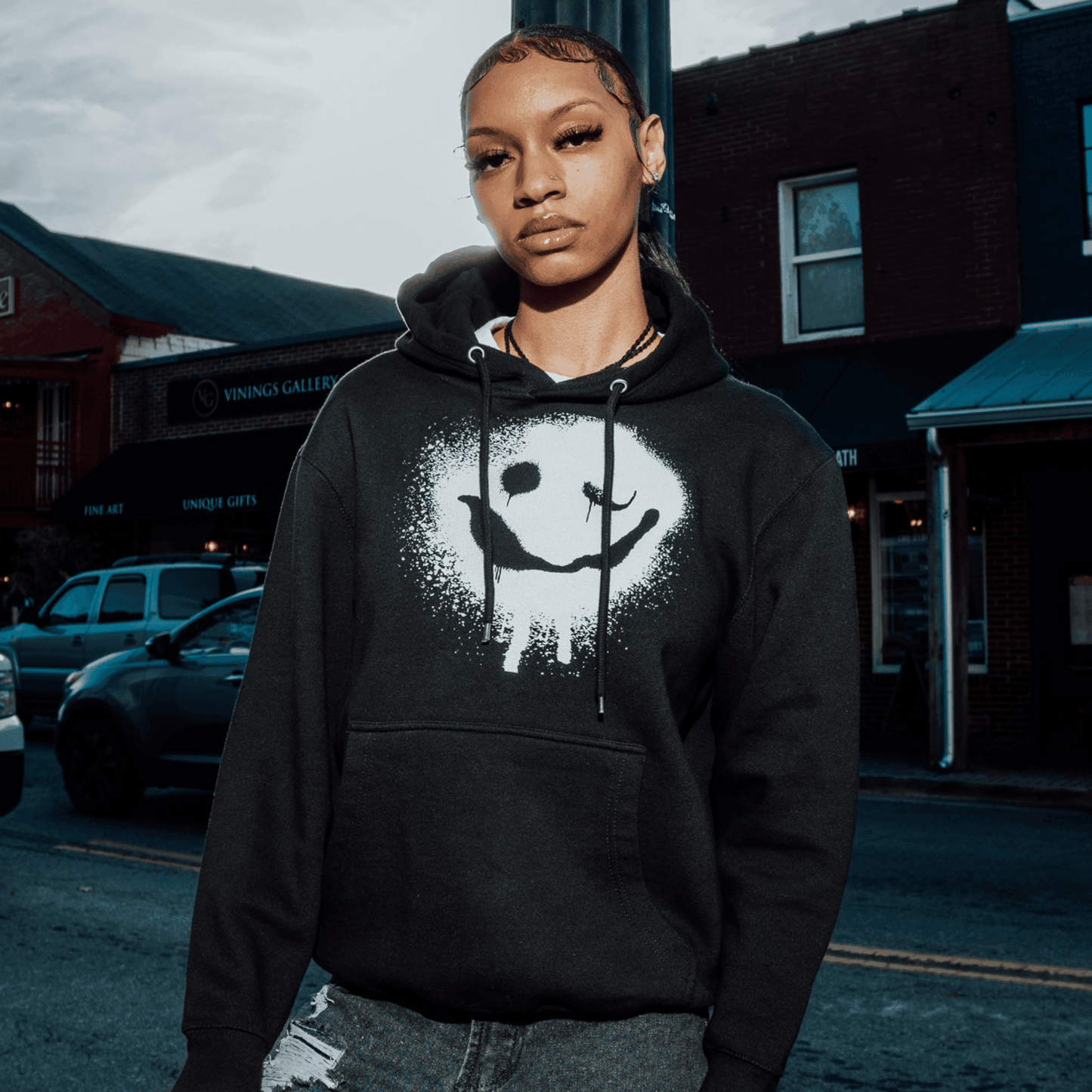 Black & White – Spray Paint Graffiti Hoodie - Real Wealth Club