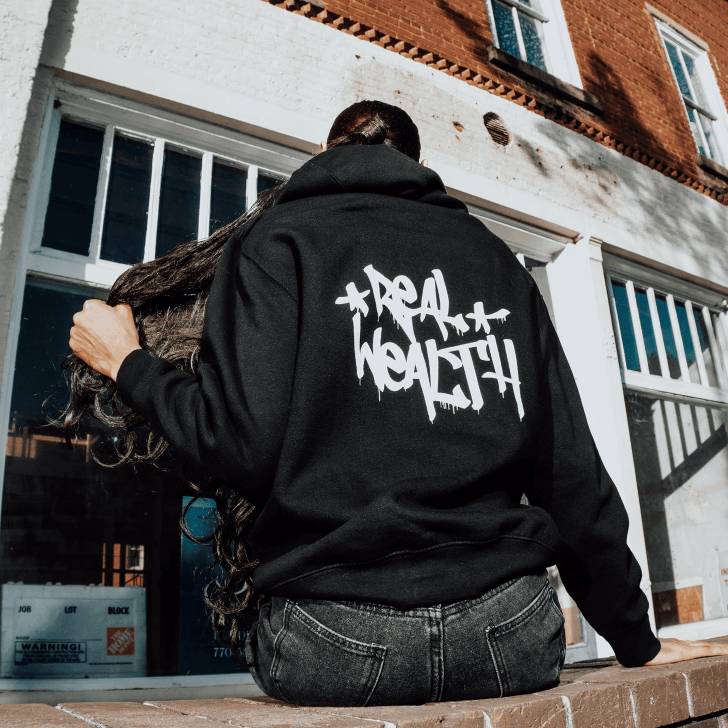 Black & White – Spray Paint Graffiti Hoodie - Real Wealth Club