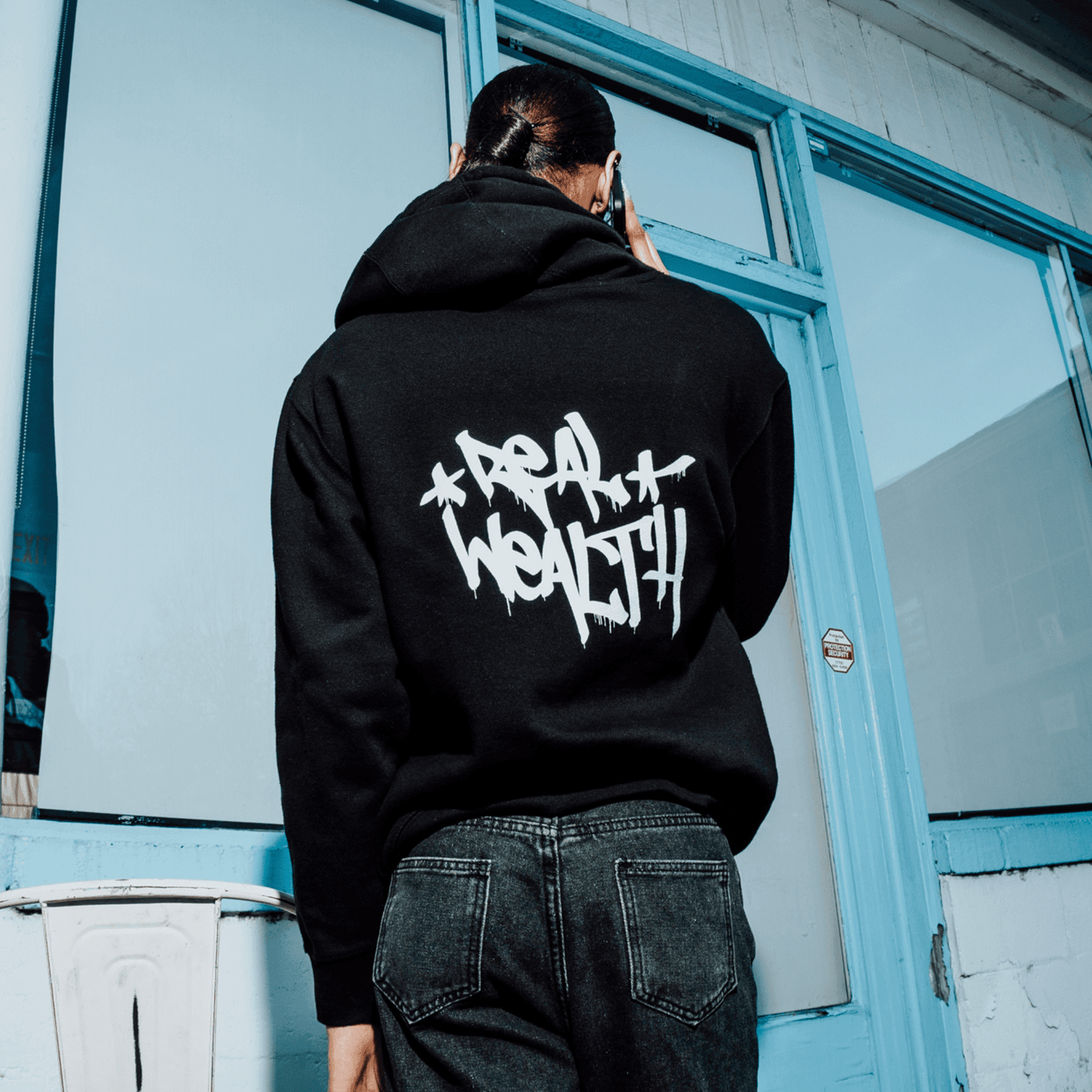 Black & White – Spray Paint Graffiti Hoodie - Real Wealth Club